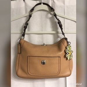 Vintage Tan Coach Purse with Yellow Flower
